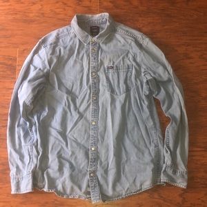 RVCA denim XL Slim fit shirt button collar